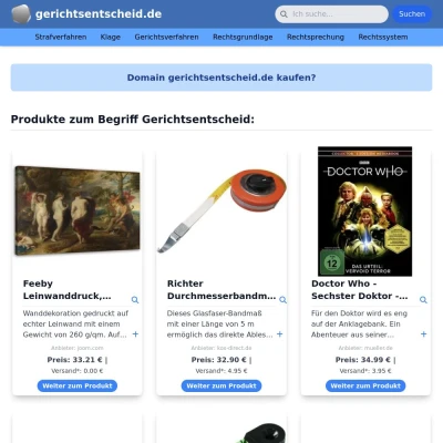 Screenshot gerichtsentscheid.de