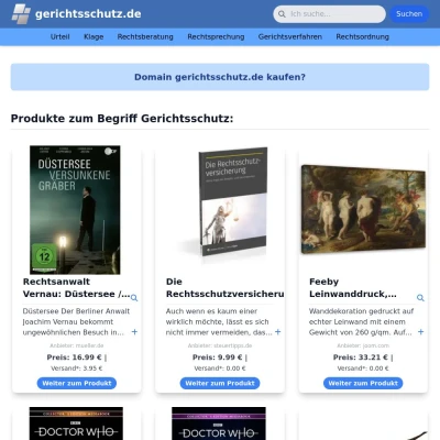 Screenshot gerichtsschutz.de