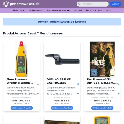 Screenshot gerichtswesen.de