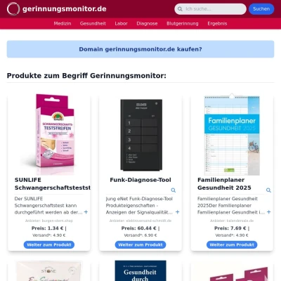 Screenshot gerinnungsmonitor.de