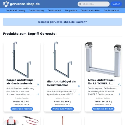 Screenshot gerueste-shop.de