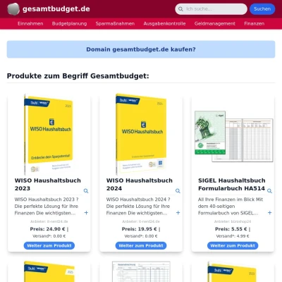 Screenshot gesamtbudget.de