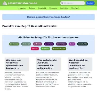 Screenshot gesamtkunstwerke.de