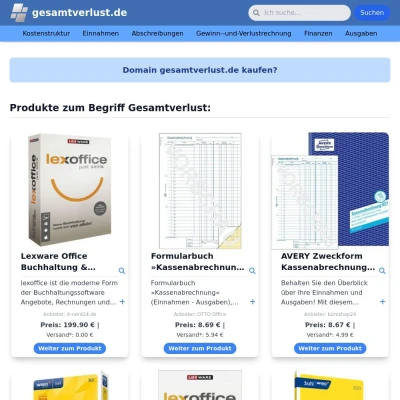 Screenshot gesamtverlust.de