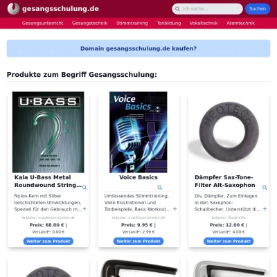 Screenshot gesangsschulung.de