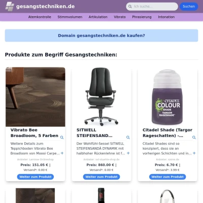 Screenshot gesangstechniken.de