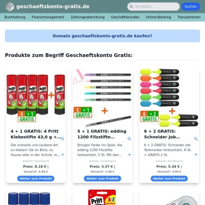 Screenshot geschaeftskonto-gratis.de