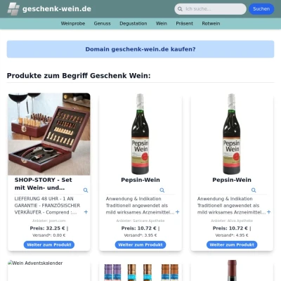 Screenshot geschenk-wein.de