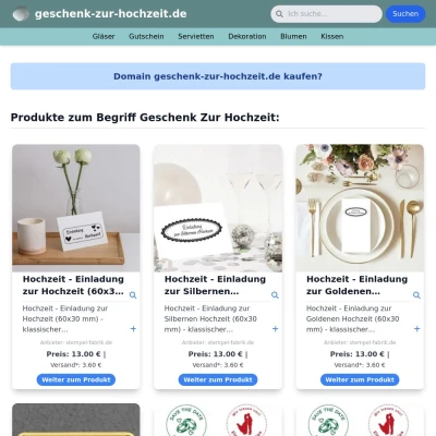 Screenshot geschenk-zur-hochzeit.de