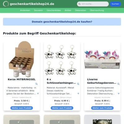 Screenshot geschenkartikelshop24.de