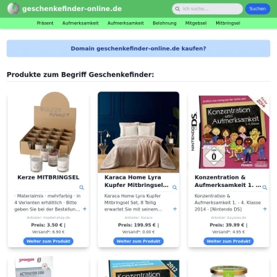 Screenshot geschenkefinder-online.de