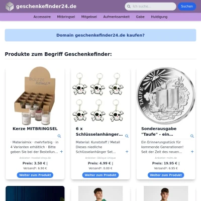 Screenshot geschenkefinder24.de