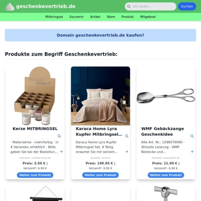 Screenshot geschenkevertrieb.de