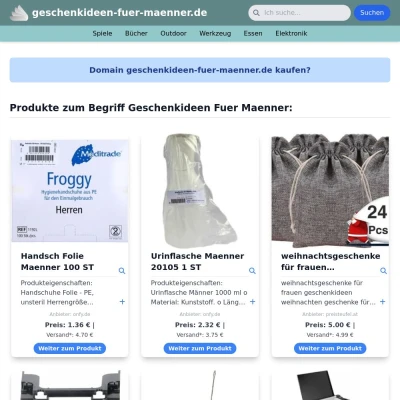 Screenshot geschenkideen-fuer-maenner.de