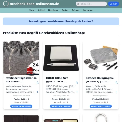 Screenshot geschenkideen-onlineshop.de