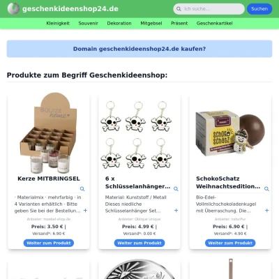 Screenshot geschenkideenshop24.de