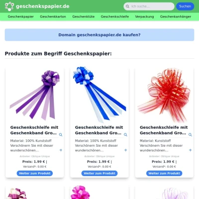 Screenshot geschenkspapier.de