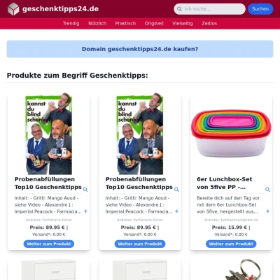 Screenshot geschenktipps24.de