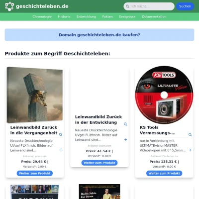 Screenshot geschichteleben.de