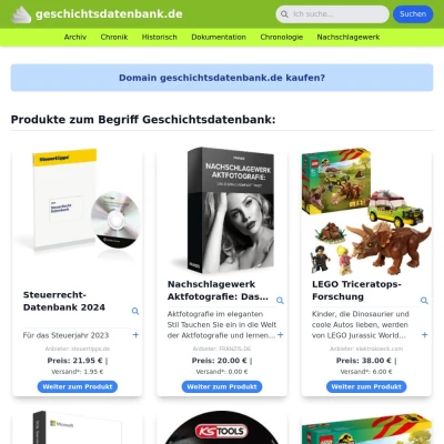 Screenshot geschichtsdatenbank.de