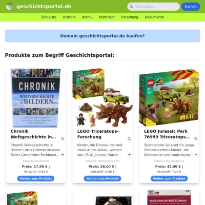 Screenshot geschichtsportal.de