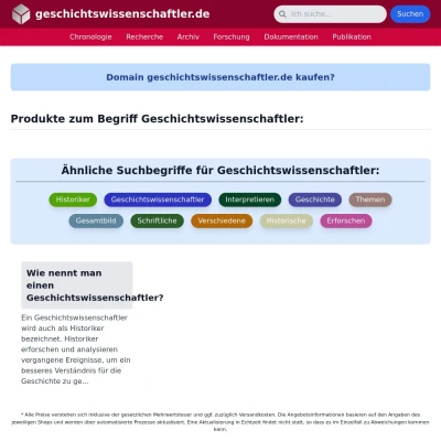 Screenshot geschichtswissenschaftler.de