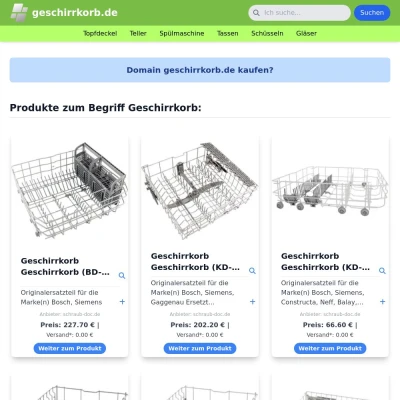 Screenshot geschirrkorb.de