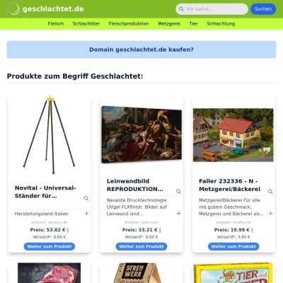 Screenshot geschlachtet.de