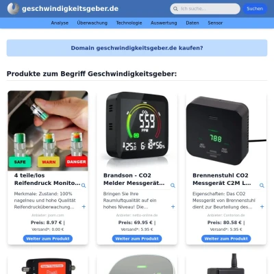 Screenshot geschwindigkeitsgeber.de