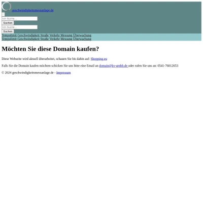 Screenshot geschwindigkeitsmessanlage.de