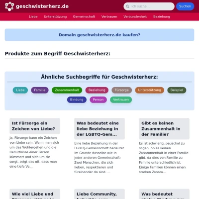 Screenshot geschwisterherz.de