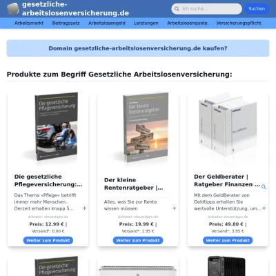 Screenshot gesetzliche-arbeitslosenversicherung.de