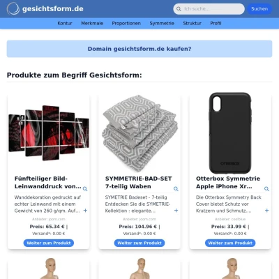 Screenshot gesichtsform.de