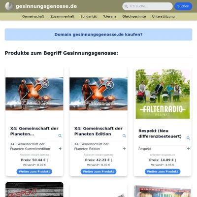 Screenshot gesinnungsgenosse.de