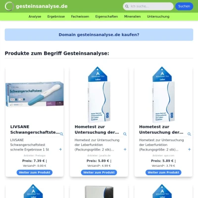 Screenshot gesteinsanalyse.de