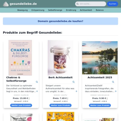 Screenshot gesundeliebe.de