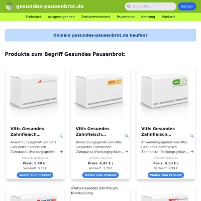 Screenshot gesundes-pausenbrot.de