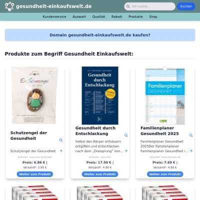 Screenshot gesundheit-einkaufswelt.de