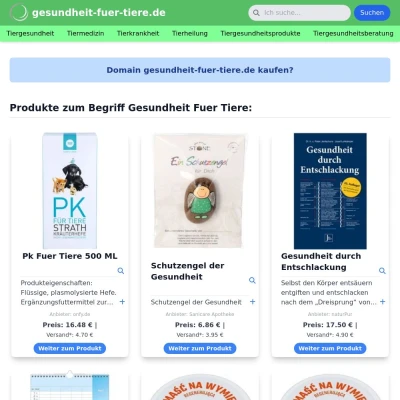 Screenshot gesundheit-fuer-tiere.de