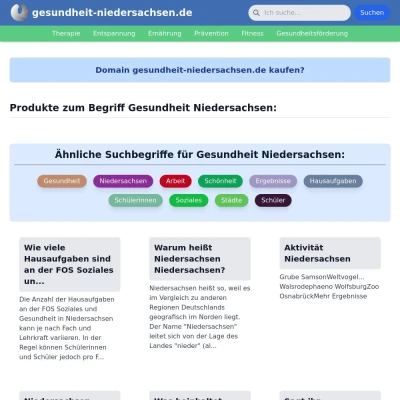 Screenshot gesundheit-niedersachsen.de