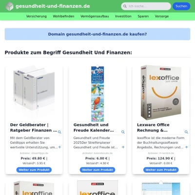 Screenshot gesundheit-und-finanzen.de