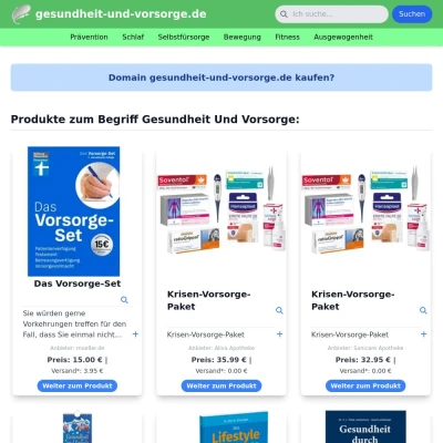 Screenshot gesundheit-und-vorsorge.de
