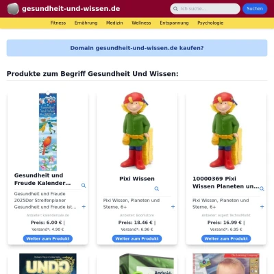 Screenshot gesundheit-und-wissen.de