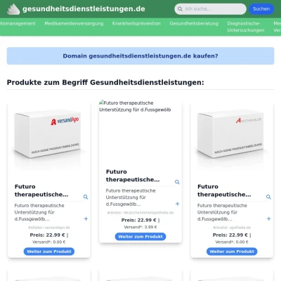 Screenshot gesundheitsdienstleistungen.de