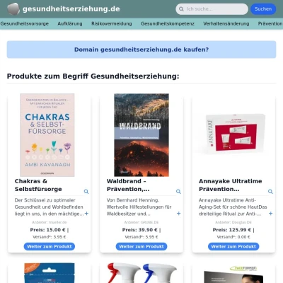 Screenshot gesundheitserziehung.de