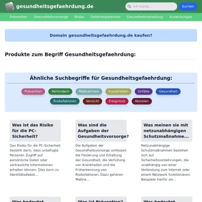 Screenshot gesundheitsgefaehrdung.de