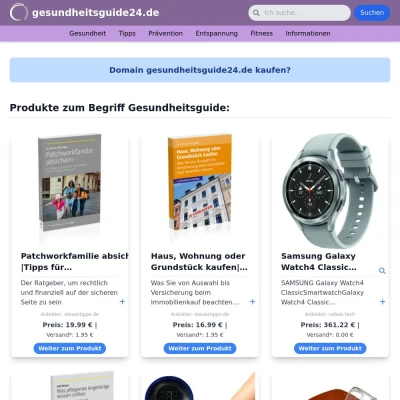 Screenshot gesundheitsguide24.de