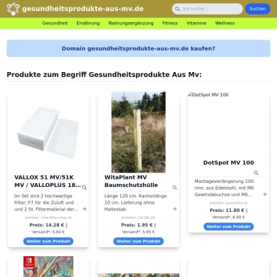 Screenshot gesundheitsprodukte-aus-mv.de