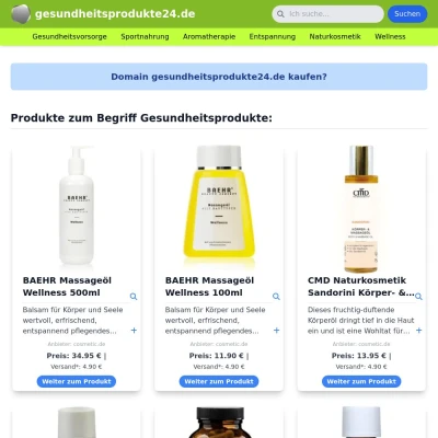 Screenshot gesundheitsprodukte24.de