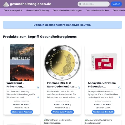 Screenshot gesundheitsregionen.de